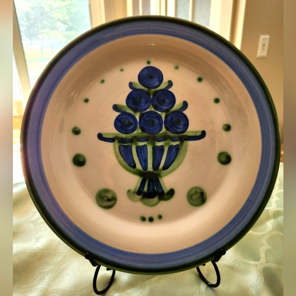 M A Hadley 13" Blueberry Bouquet Chop Plate